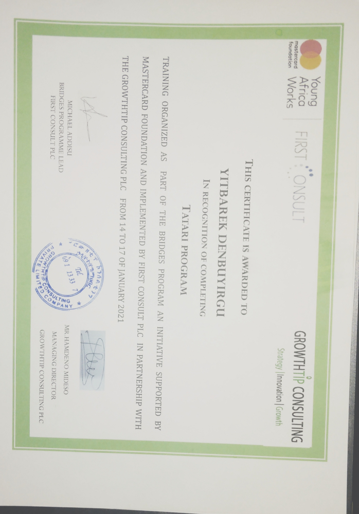 Taiari Program (Bridges Program) certificate